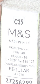 Marks and Spencer Women’s Beige Linen Blend Wrap Dress Size 20