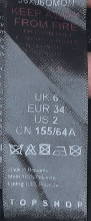 Womens UK Size 6 Topshop Slim Fit CasualBusiness Black Trousers