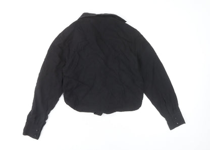 & Other Stories Women’s Black Size 6 Cropped Button-Up Lyocell Shirt