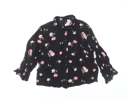 Womens UK Size 6 H&M Black Basic Blouse