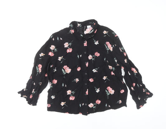 Womens UK Size 6 H&M Black Basic Blouse