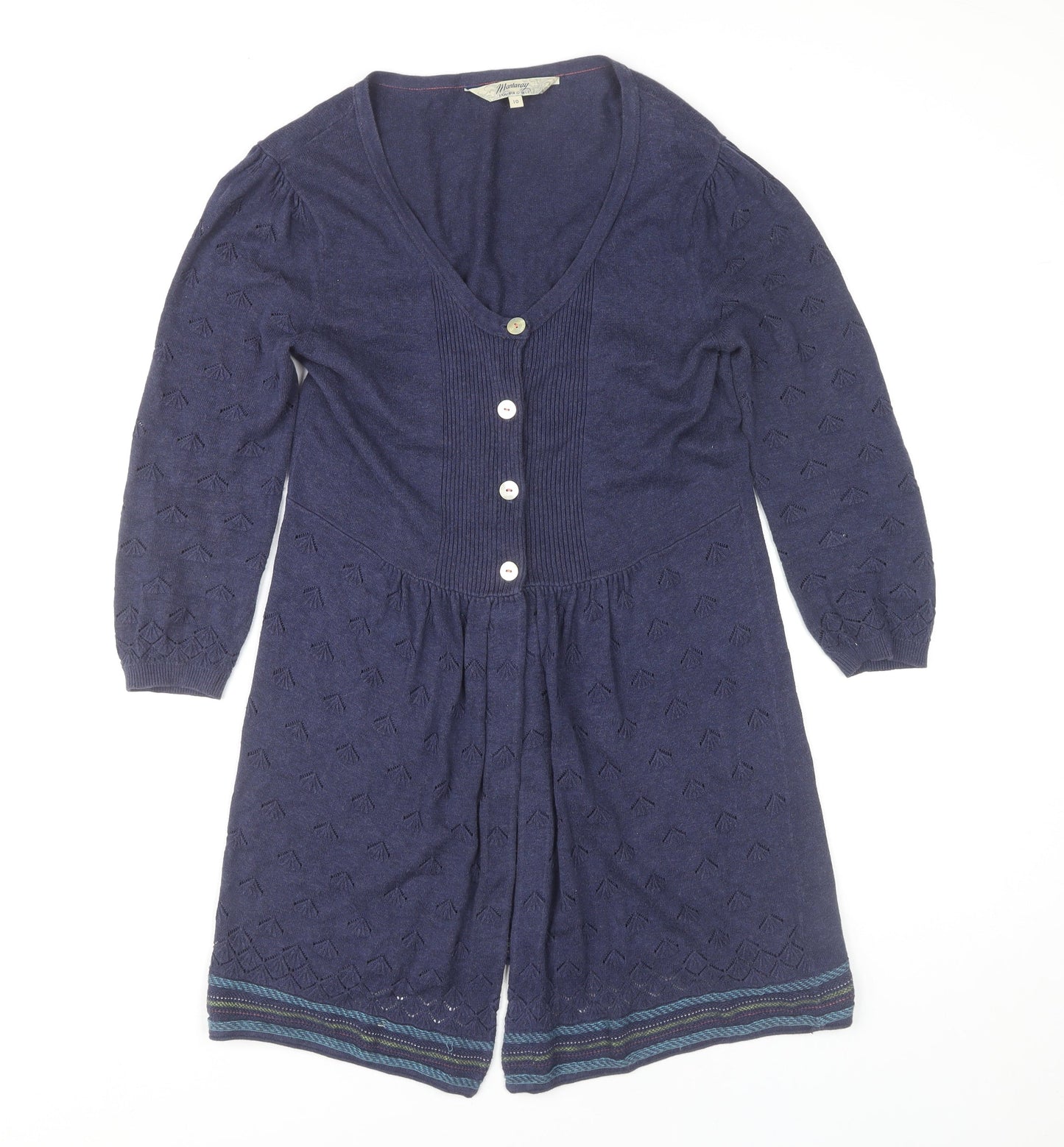 Womens UK Size 10 Mantaray Blue Cardigan Jumper