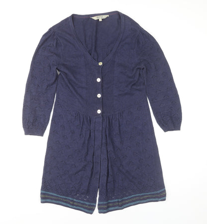 Womens UK Size 10 Mantaray Blue Cardigan Jumper