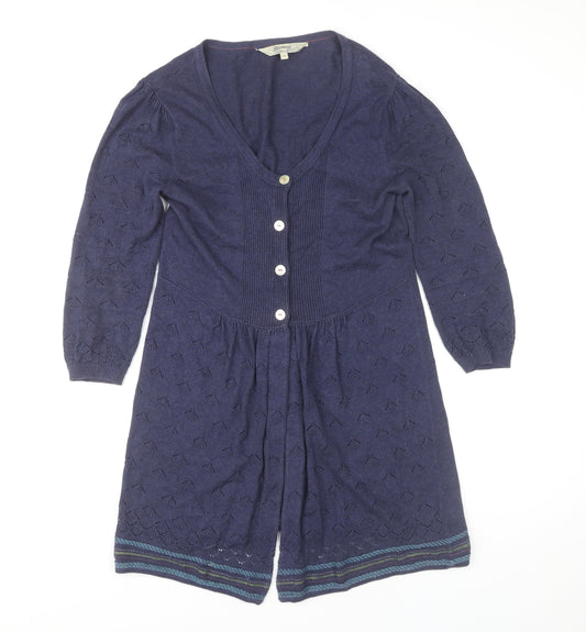 Womens UK Size 10 Mantaray Blue Cardigan Jumper