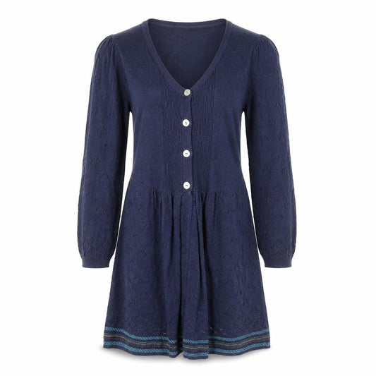Womens UK Size 10 Mantaray Blue Cardigan Jumper