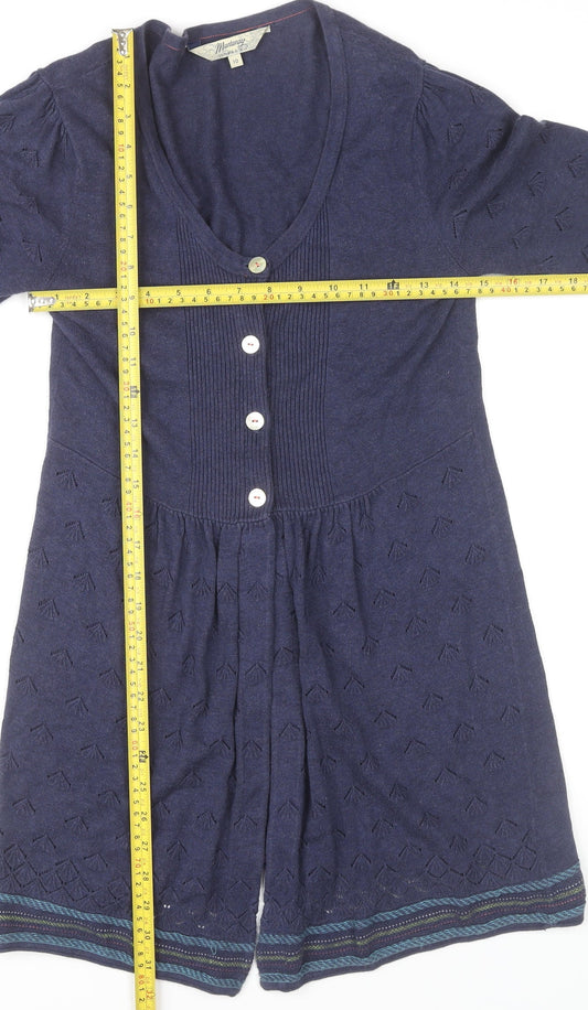 Womens UK Size 10 Mantaray Blue Cardigan Jumper