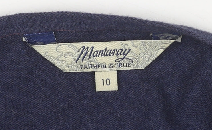 Womens UK Size 10 Mantaray Blue Cardigan Jumper
