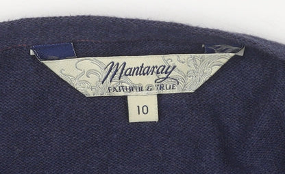 Womens UK Size 10 Mantaray Blue Cardigan Jumper