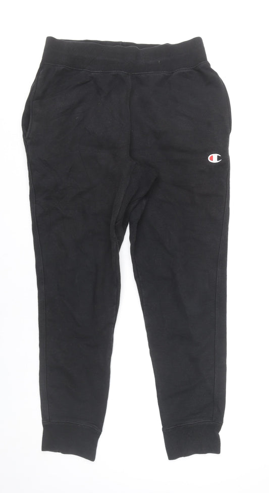 Mens UK Size M Champion Regular Fit Jogger Black Trousers