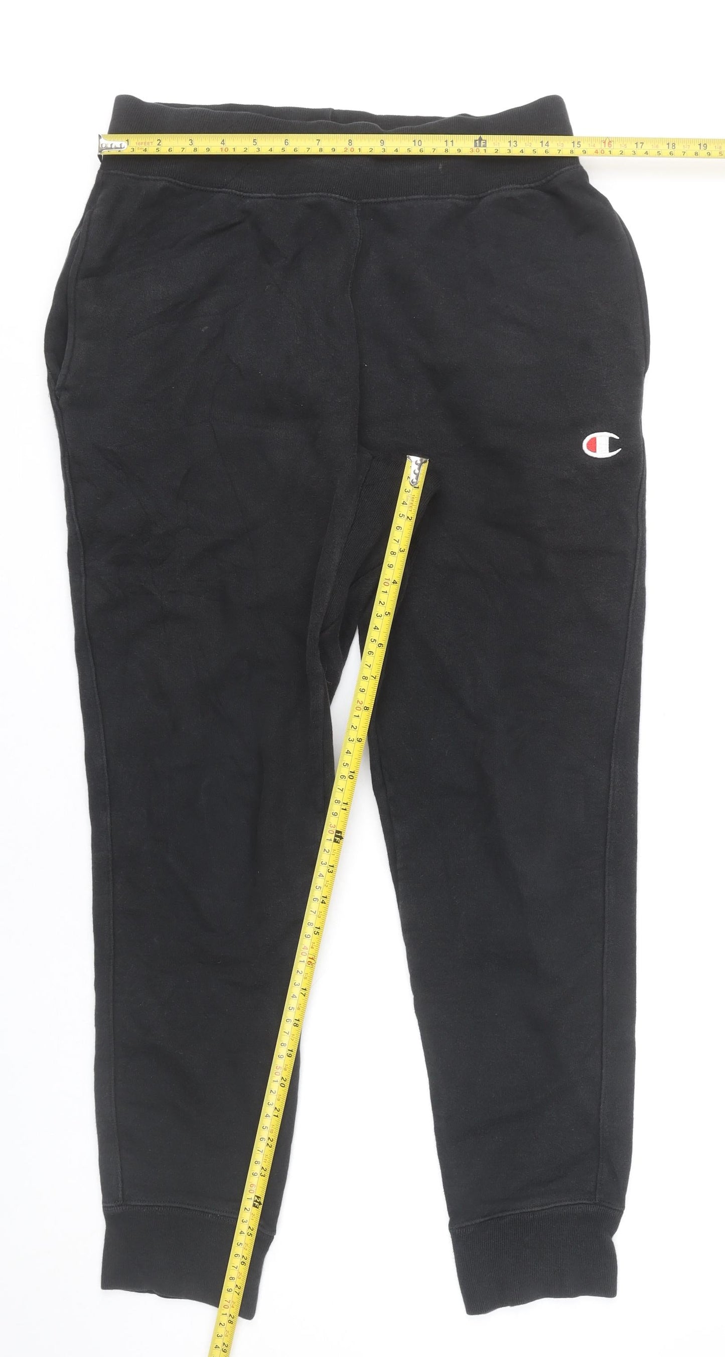Mens UK Size M Champion Regular Fit Jogger Black Trousers