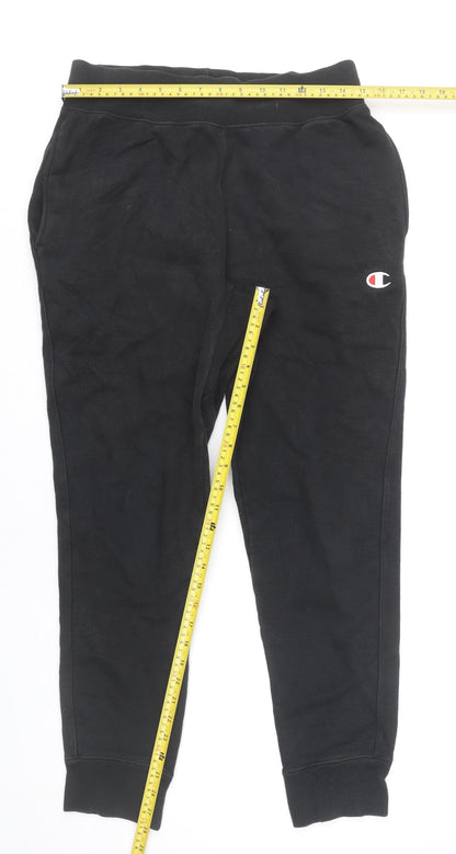 Mens UK Size M Champion Regular Fit Jogger Black Trousers