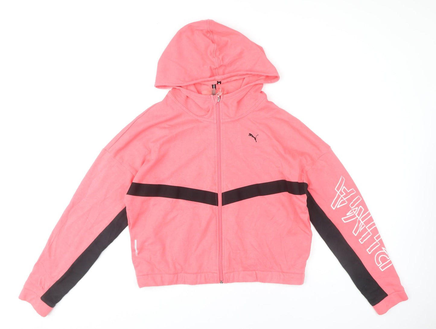 Puma Womens Pink XL Full Zip Hoodie Sports Activewear