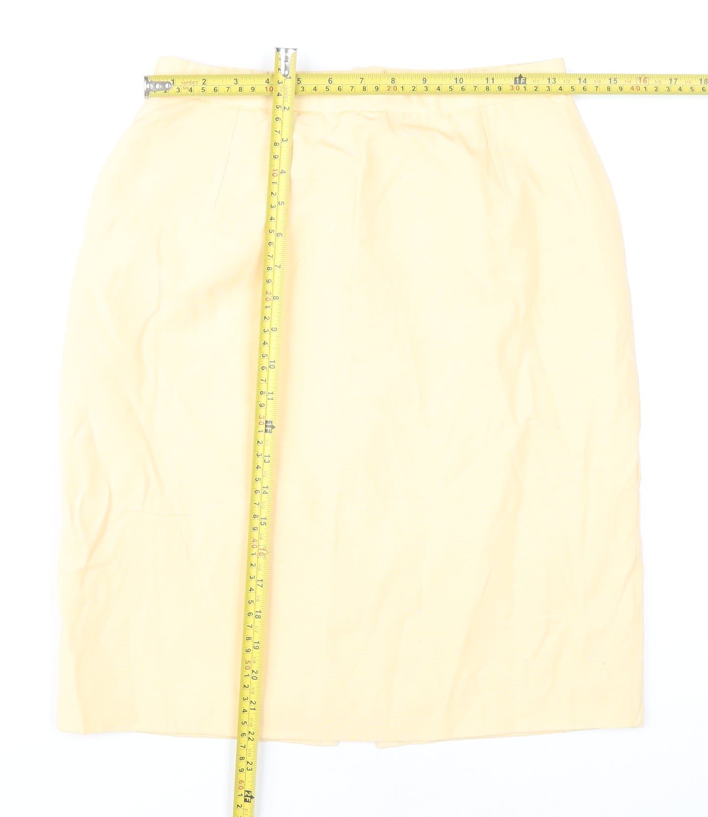Gina Bacconi Women Beige Size 12 Pencil Skirt Viscose Formal