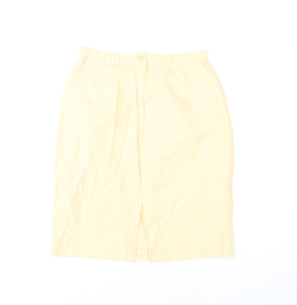 Gina Bacconi Women Beige Size 12 Pencil Skirt Viscose Formal