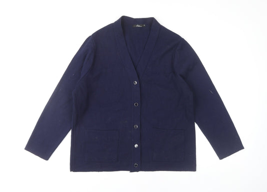 Womens UK Size M BM Collection Blue Cardigan Jumper