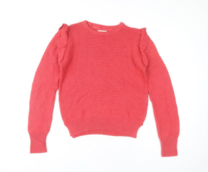 Womens UK Size 10 Papaya Pink Pullover Jumper