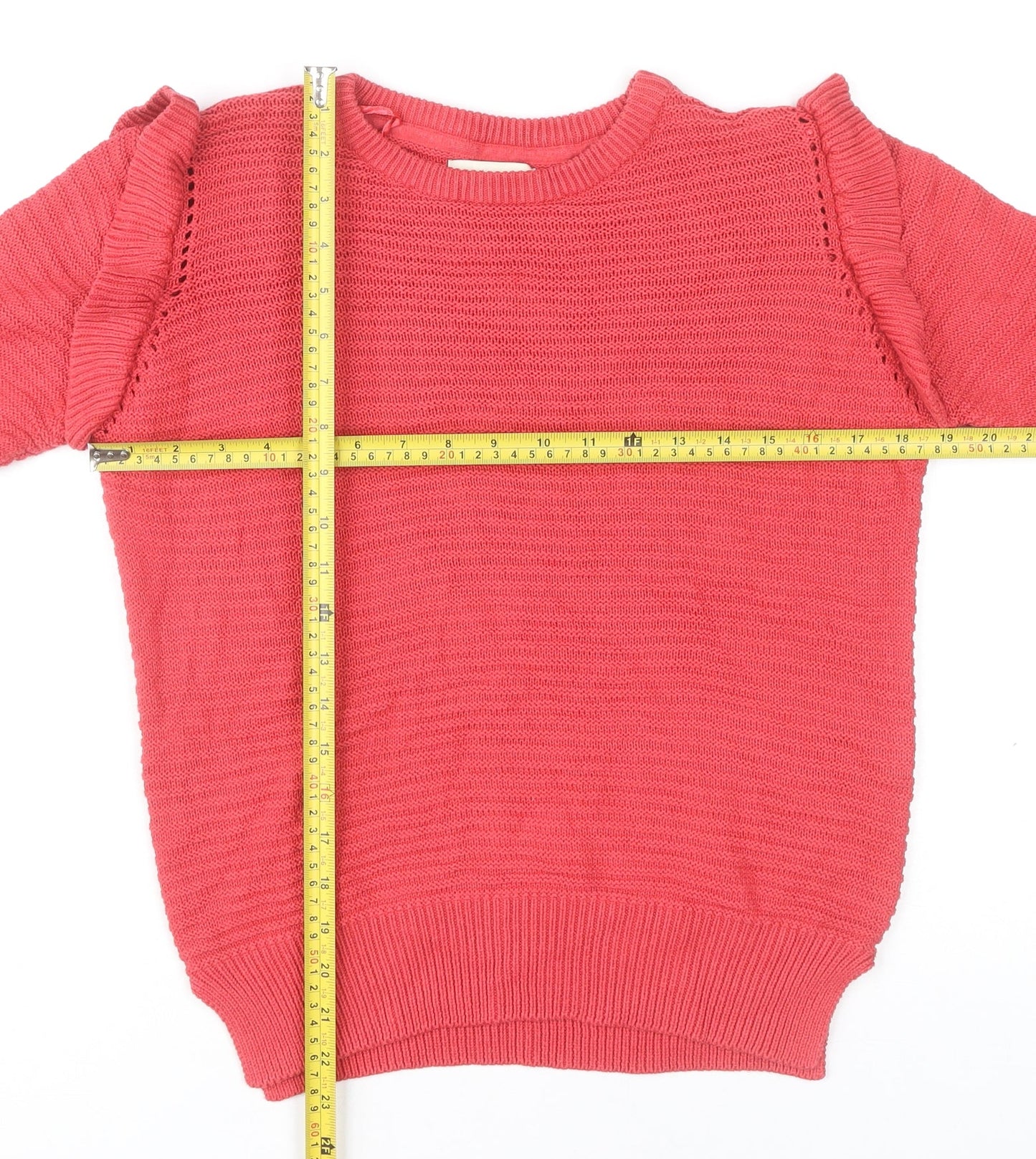 Womens UK Size 10 Papaya Pink Pullover Jumper