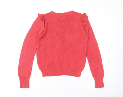 Womens UK Size 10 Papaya Pink Pullover Jumper