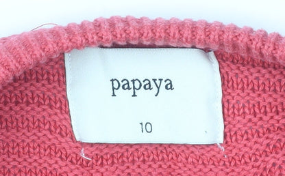 Womens UK Size 10 Papaya Pink Pullover Jumper