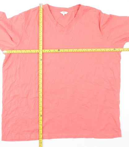 Cotton Traders Women’s Pink 2XL V-Neck Short Sleeve Cotton T-Shirt