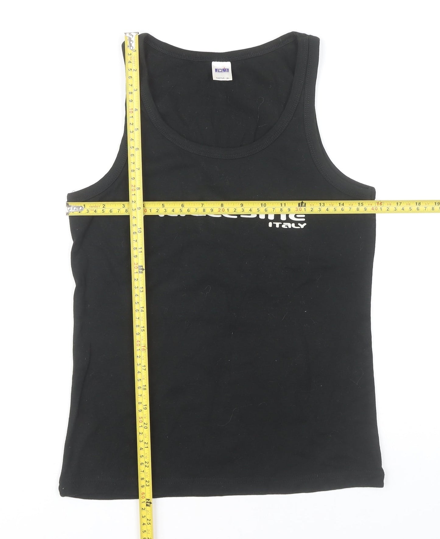 SOL'S Men's Black XL Sleeveless Malcesine Italy Cotton T-Shirt