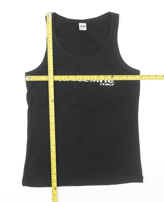 SOL'S Men's Black XL Sleeveless Malcesine Italy Cotton T-Shirt