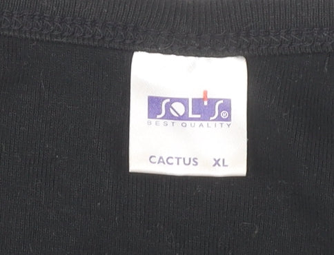SOL'S Men's Black XL Sleeveless Malcesine Italy Cotton T-Shirt