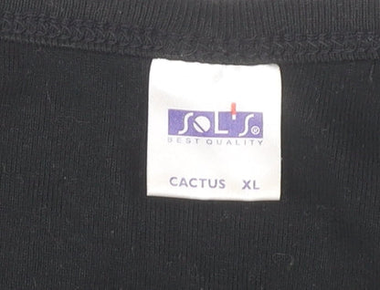 SOL'S Men's Black XL Sleeveless Malcesine Italy Cotton T-Shirt