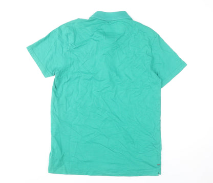 Kangol Men's Green Slim Fit Cotton Polo Shirt XL Short Sleeve Casual