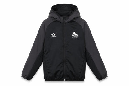 Umbro Boys Black Windbreaker Jacket Hooded Full Zip Size 9Y