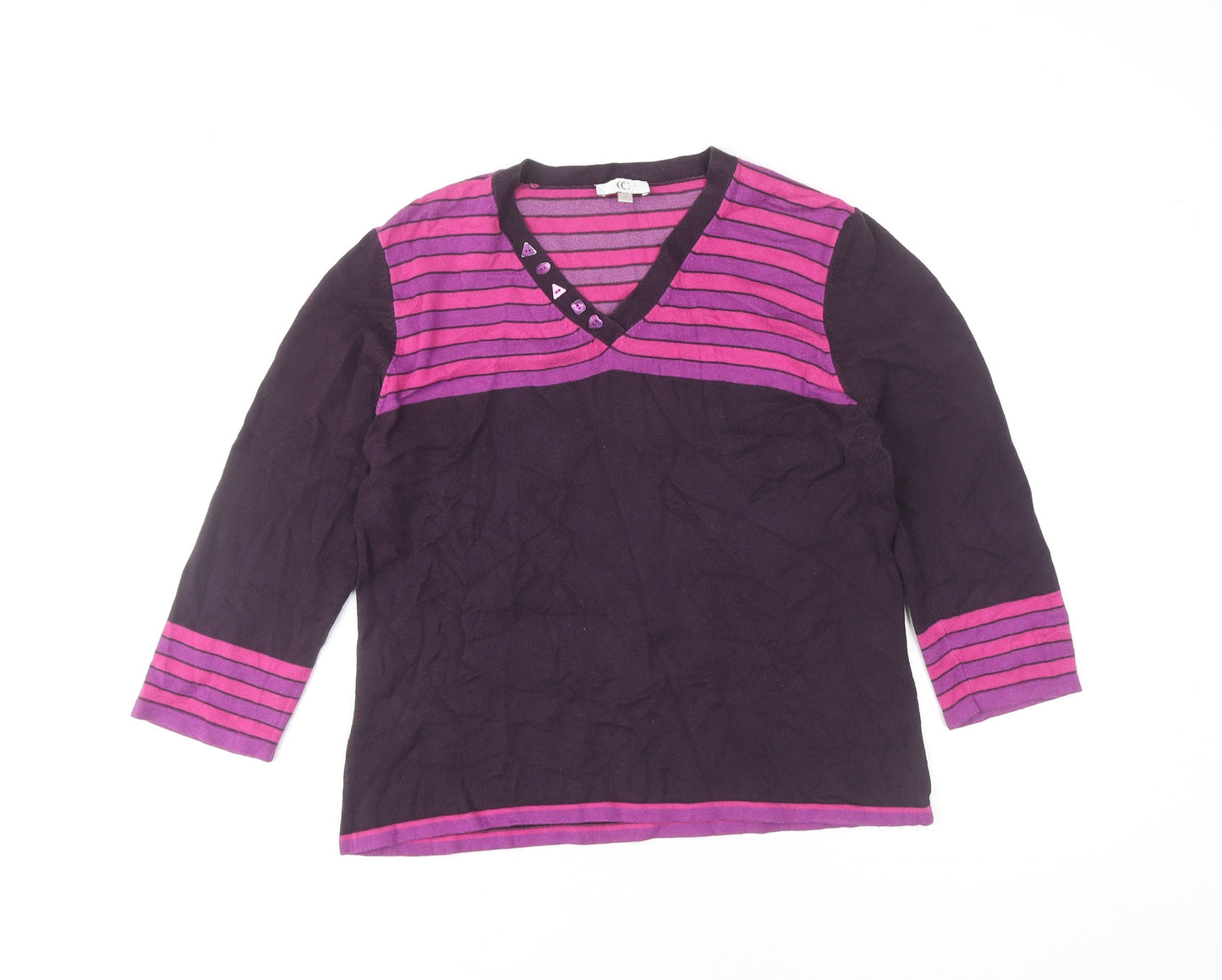Womens UK Size M CC Purple Pullover Jumper