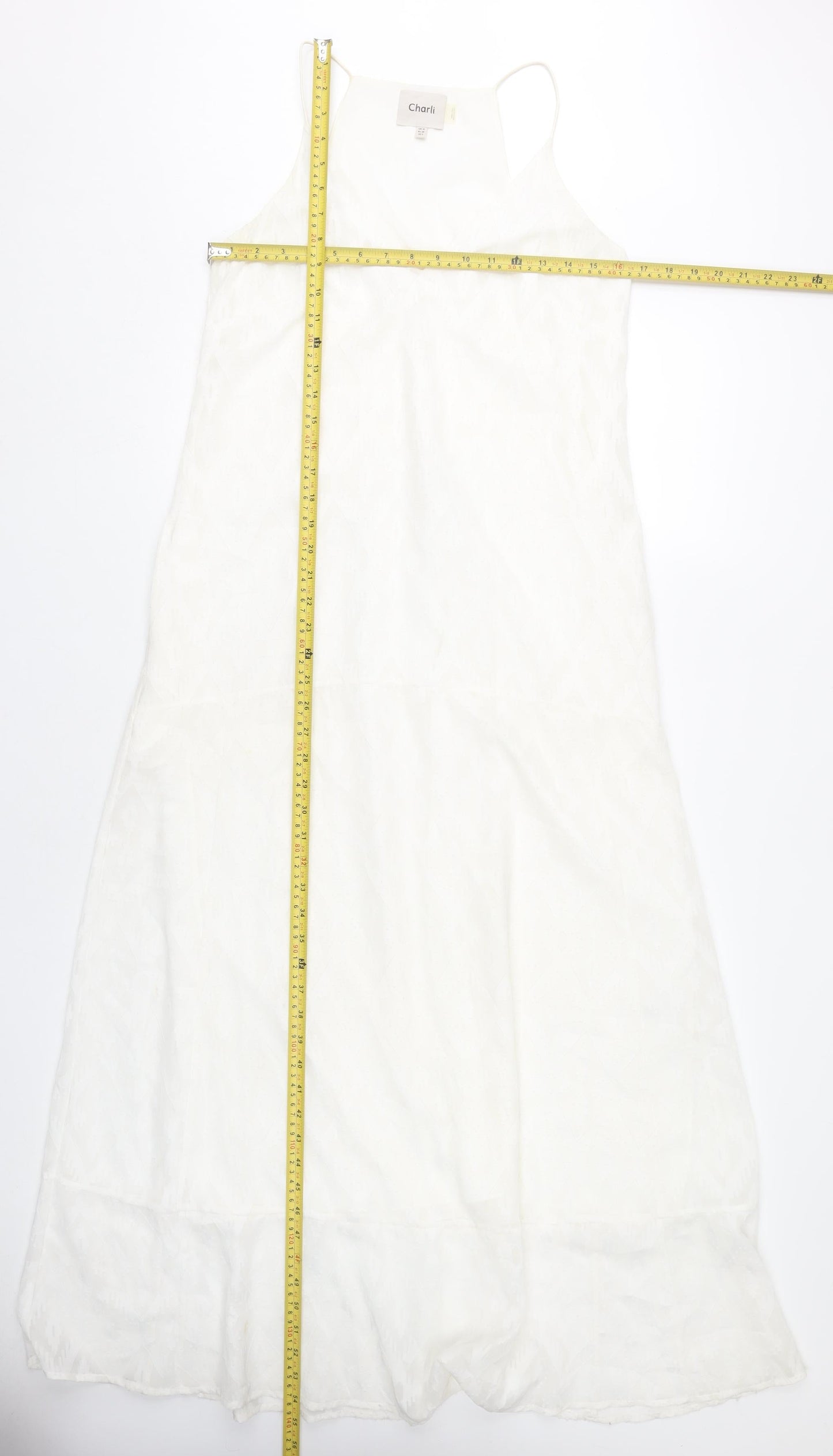 Charli Women White UK 10 Midi Slip Dress V-Neck Sleeveless Summer