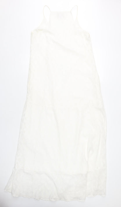 Charli Women White UK 10 Midi Slip Dress V-Neck Sleeveless Summer