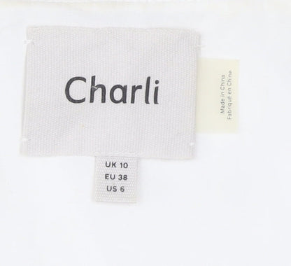 Charli Women White UK 10 Midi Slip Dress V-Neck Sleeveless Summer