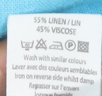 New Look Women’s Blue Knee Length Flare Skirt Size 14 Linen Blend