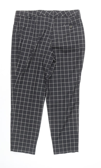 Lady Hagen Women's Black Check Ankle Trousers Size 10