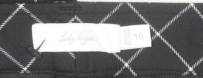 Lady Hagen Women's Black Check Ankle Trousers Size 10