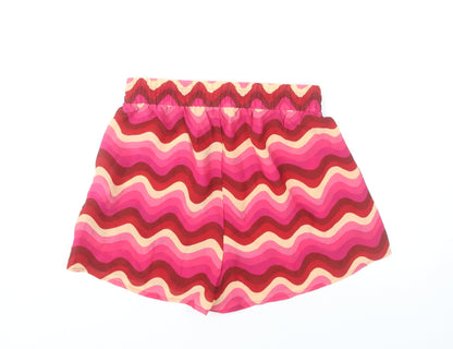 In The Style Women's Multicoloured Size 12 70s Print Drawstring Shorts