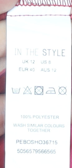 In The Style Women's Multicoloured Size 12 70s Print Drawstring Shorts