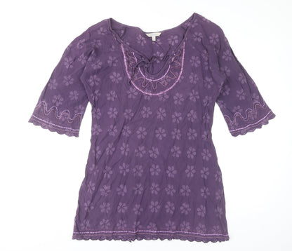 Fat Face Women’s Purple Floral Shift Dress Size 12 Bohemian