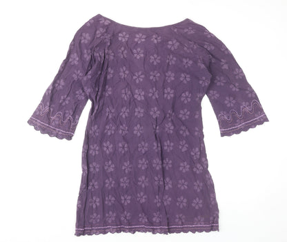 Fat Face Women’s Purple Floral Shift Dress Size 12 Bohemian