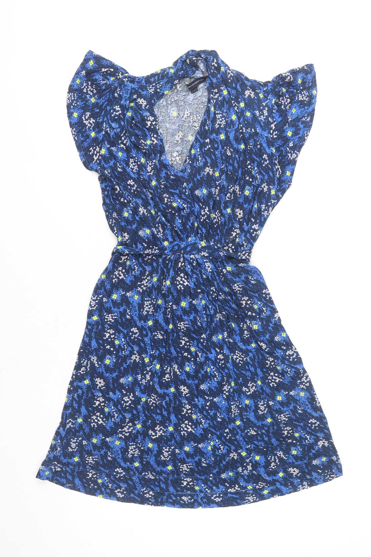 French Connection Women's Blue Floral Size 10 A-Line Short Dress