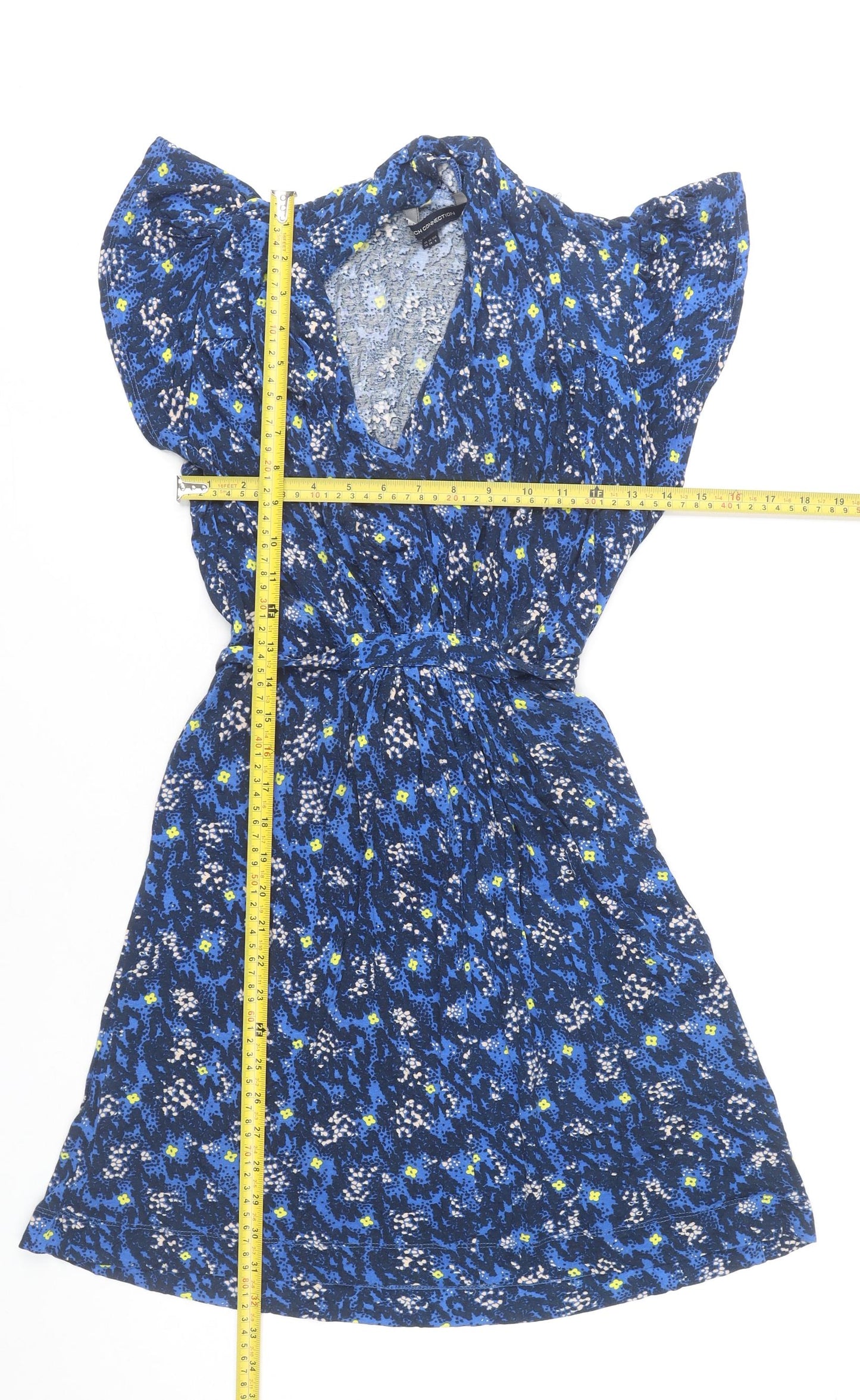 French Connection Women's Blue Floral Size 10 A-Line Short Dress