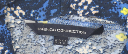 French Connection Women's Blue Floral Size 10 A-Line Short Dress