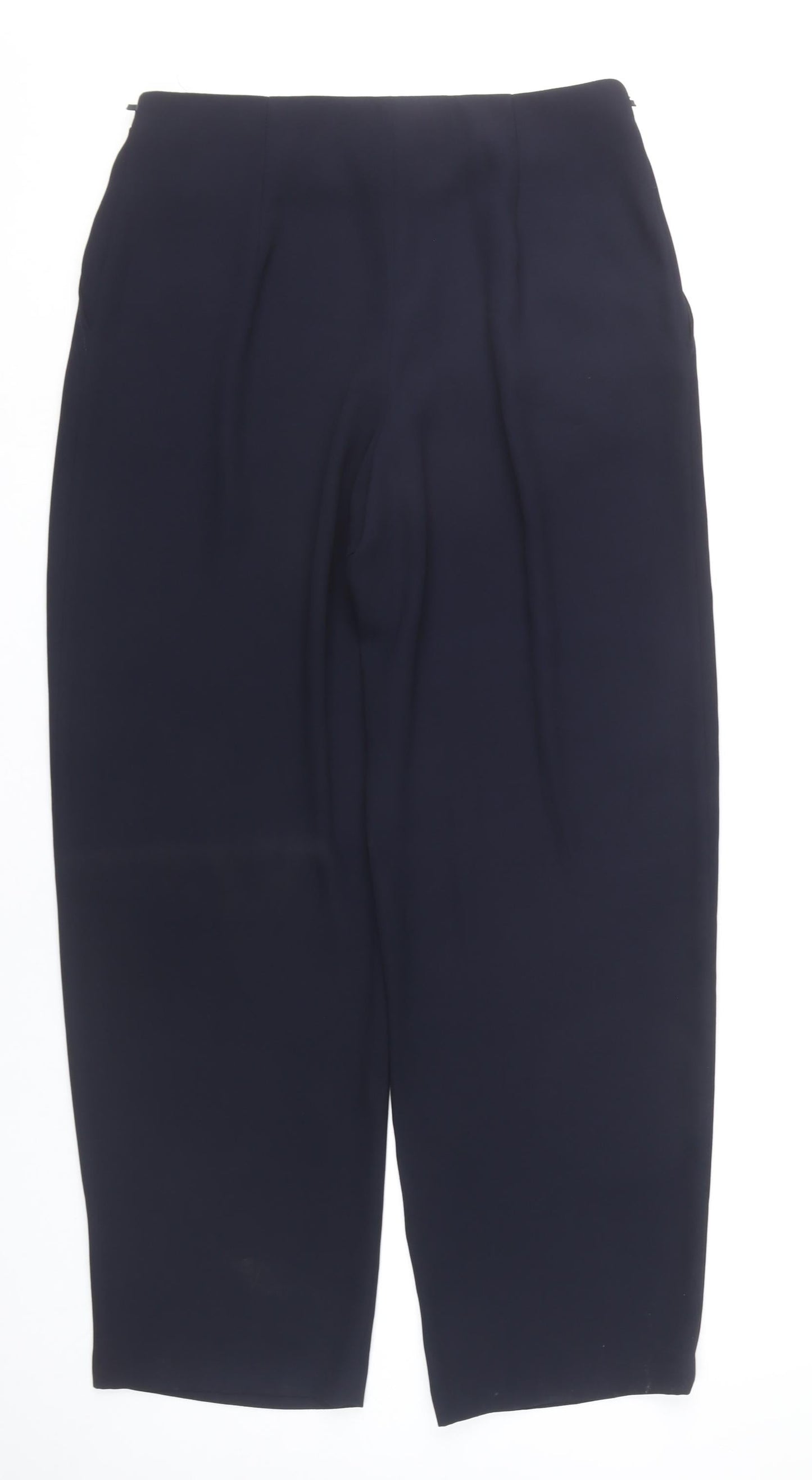 Roman Originals Women's Blue Size 14 Straight Leg Pleated Trousers
