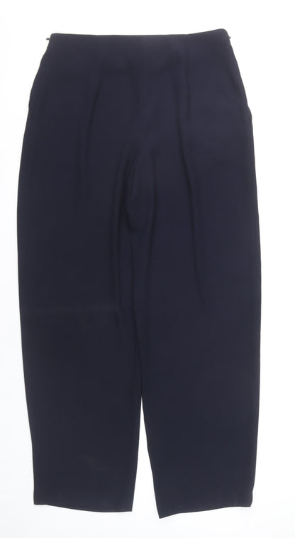 Roman Originals Women's Blue Size 14 Straight Leg Pleated Trousers
