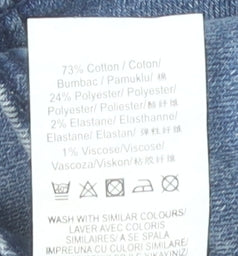 Missguided Women's Blue Denim Short Straight Skirt Size 10 Cotton Blend