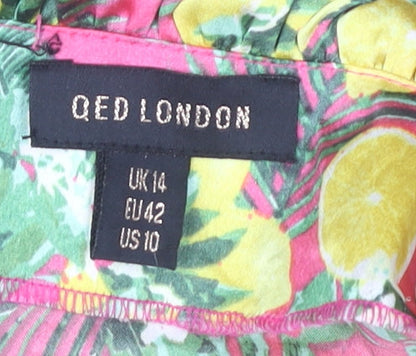 Womens UK Size 14 QED London Multicoloured Camisole Tank