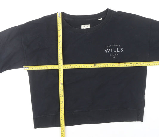 Womens UK Size 12 Jack Wills Black Pullover Sweatshirt