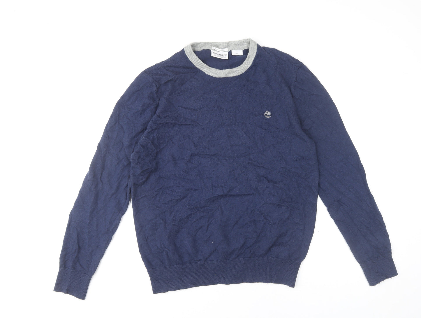 Timberland Men's Blue Crew Neck Knit Jumper Size S Regular Fit